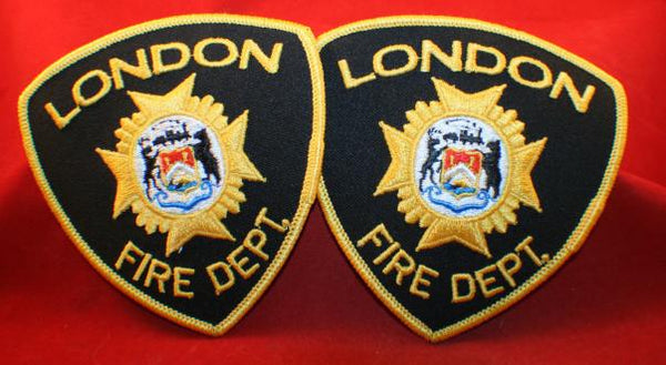 Set of 2, London Ontario Fire Department Cloth Shoulder Flash / Patches