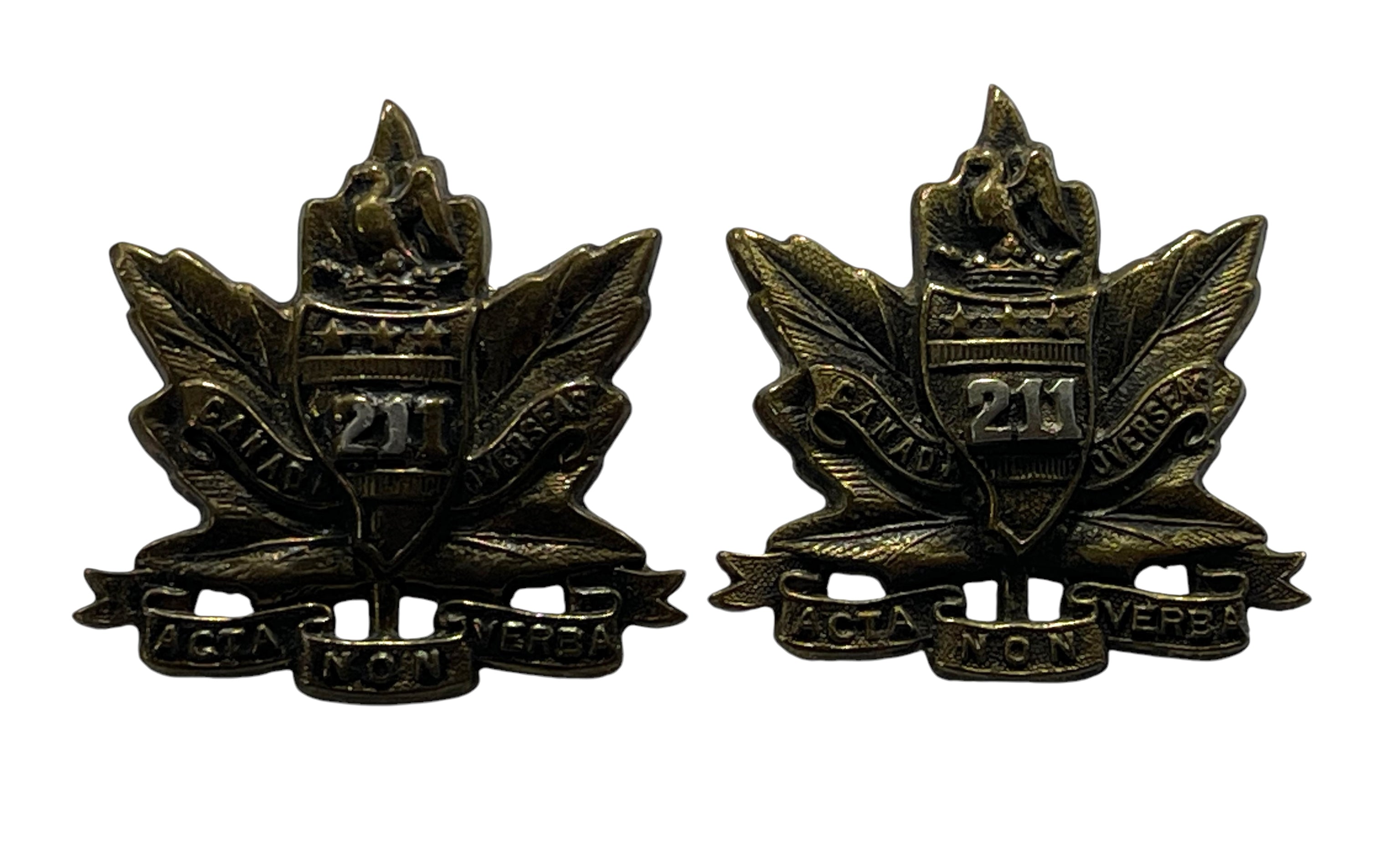 WW1 CEF 211th Battalion Collar Badge Pair – Marway Militaria Inc ...