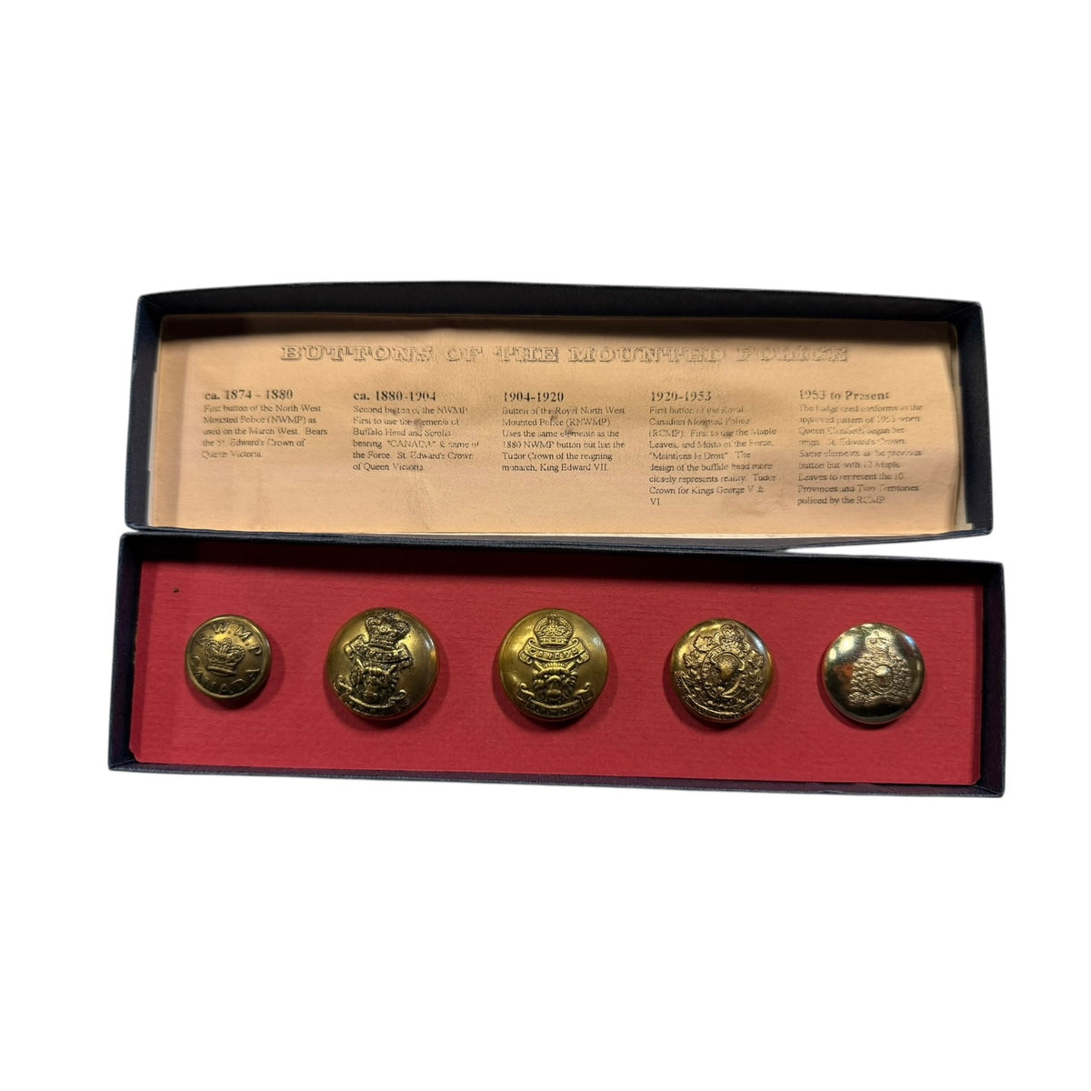 Replica Set of NWMP, RNWMP and RCMP Buttons – Marway Militaria Inc ...