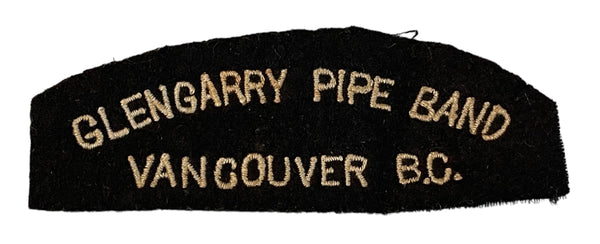 Glengarry Pipe Band Vancouver BC Shoulder Flash