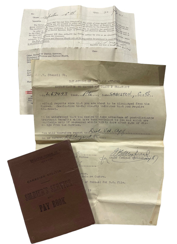 WW2 Canadian Soldiers Service & Pay Book with other Documents