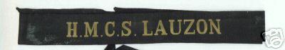 H.M.C.S. LAUZON Naval Cap Tally (HMCS)