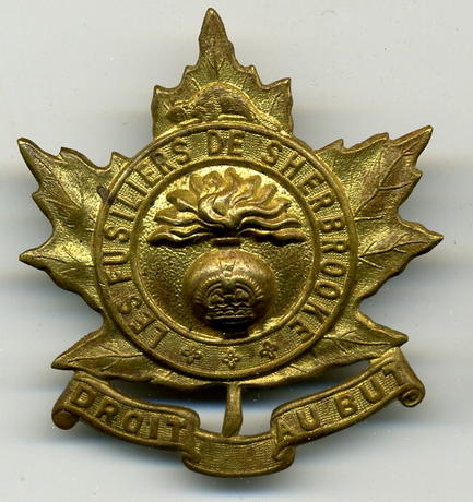 WW2 Les Fusiliers De Sherbrooke Cap Badge