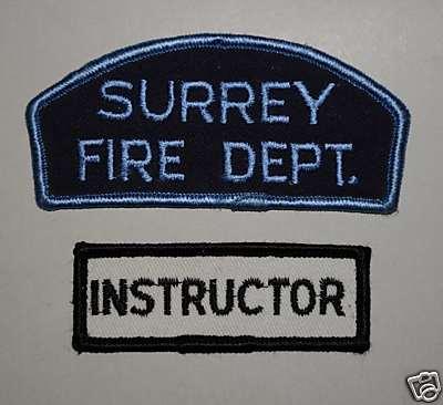 BC. Surrey Fire Department Instructor Shoulder Patches.