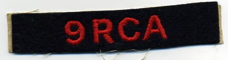WW2 RCA Cloth Title: 9 RCA