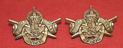 Pre WW1 39th Norfolk Regiment Collar Badge Pair