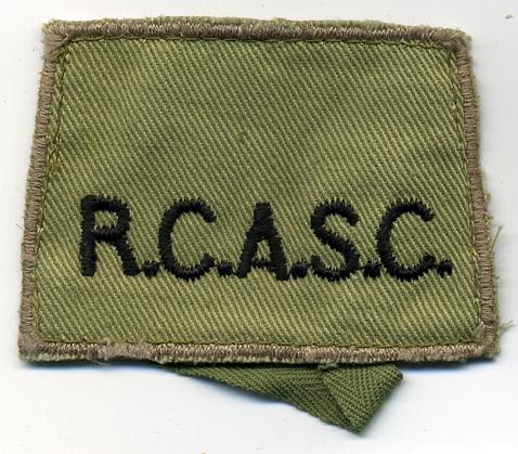 WW2, R.C.A.S.C. (Royal Canadian Army Service Corps) Slip on Title