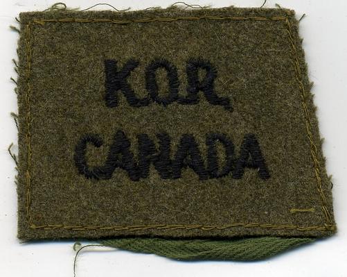 WW2, K.O.R. (King's Own Rifles) Slip on Title