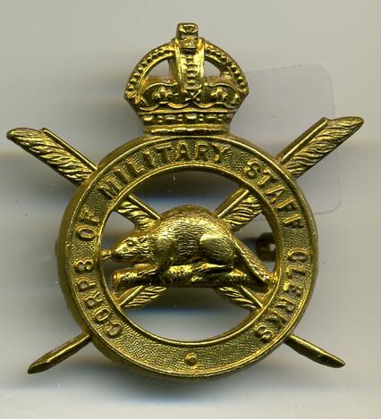 Corps of Military Staff Clerks Cap Badge