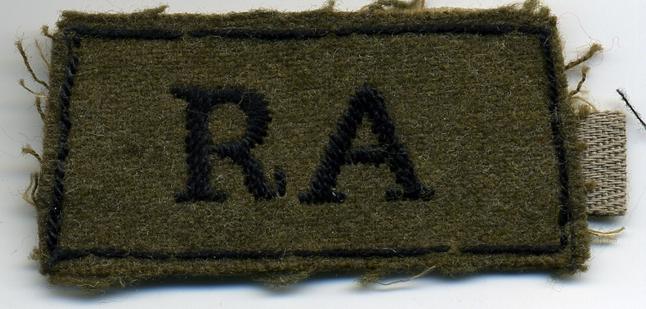 British: RA (Royal Artillery) Slip on Title