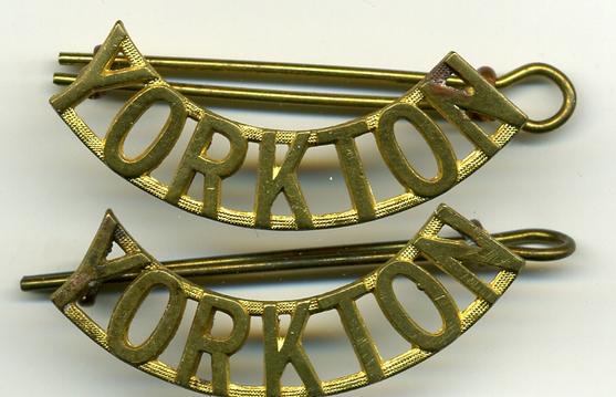 WW2 Yorkton Regiment Shoulder Title Pair