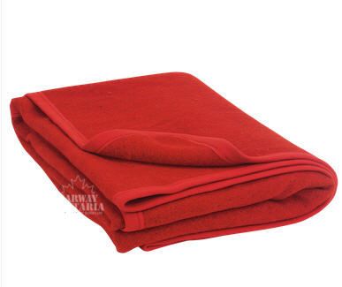 100% Recycled Wool - 60" X 88" Blanket - Red