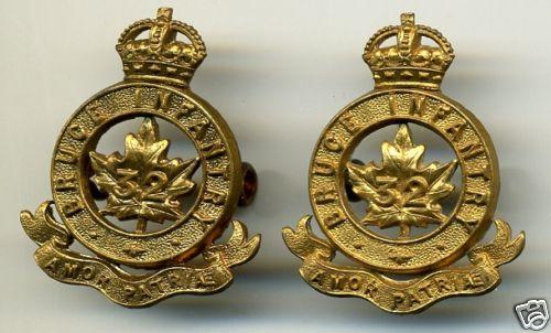 Pre WW1, 32nd Bruce Regiment Collar Badge Pair