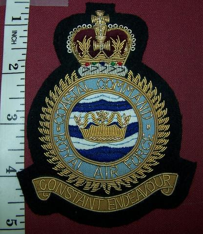 RAF Coastal Command Gold Wire Blazer Crest