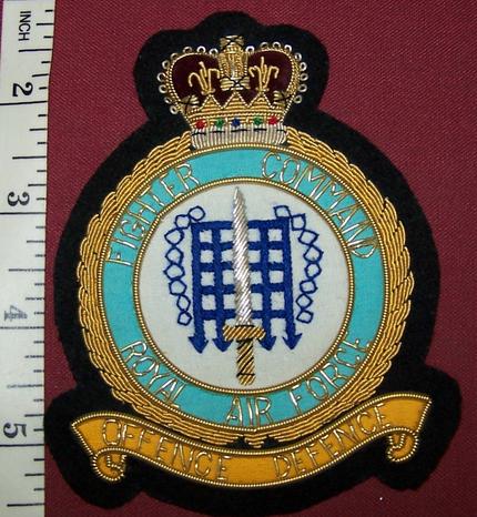 RAF Fighter Command Gold Wire Blazer Crest