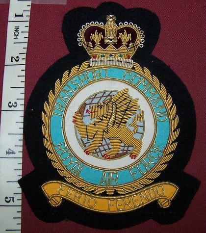 RAF Transport Command Gold Wire Blazer Crest