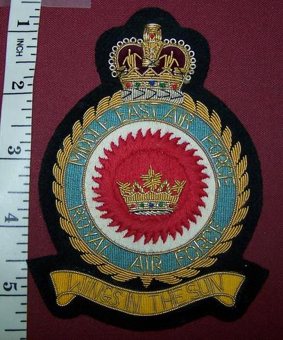 RAF Middle East Air Force Gold Wire Blazer Crest