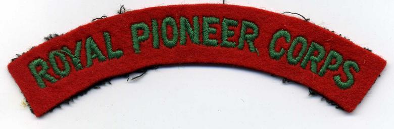 British: Royal Pioneer Corps Cloth Shoulder Flash