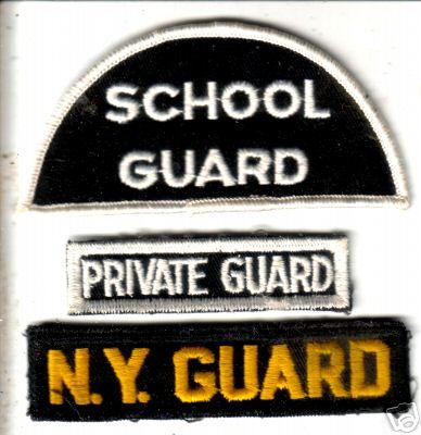 SECURITY GUARD CLOTH FLASH LOT 3, N.Y, SCHOOL, PRIVATE