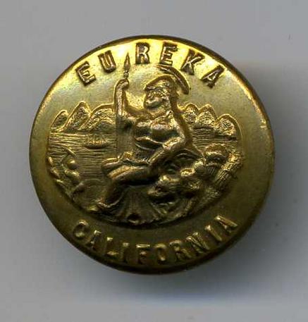 USA California State Brass Button