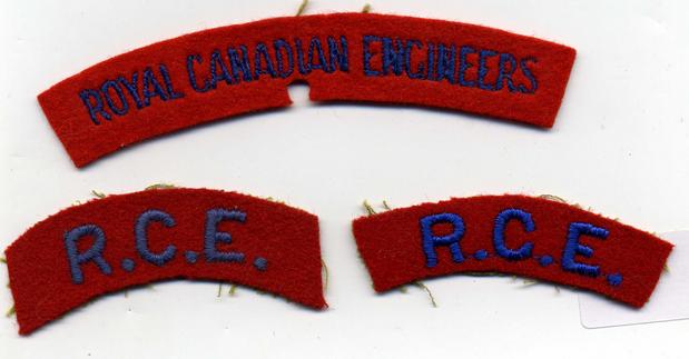 Lot of 3 different: WW2 Royal Canadian Engineers Cloth Titles