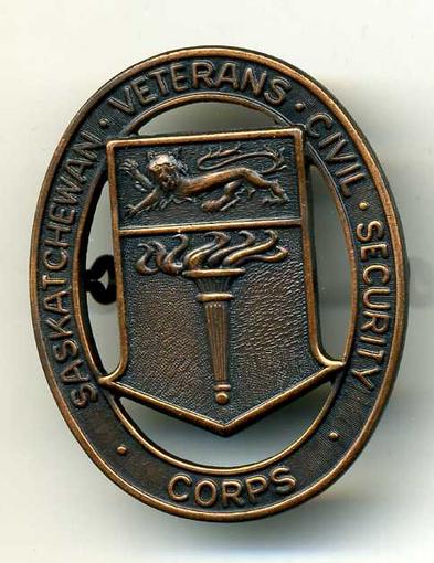 WW2 SASKATCHEWAN VETERANS CIVIL SERVICE CORPS Cap Badge