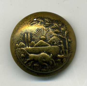 USA Indiana State Brass Button