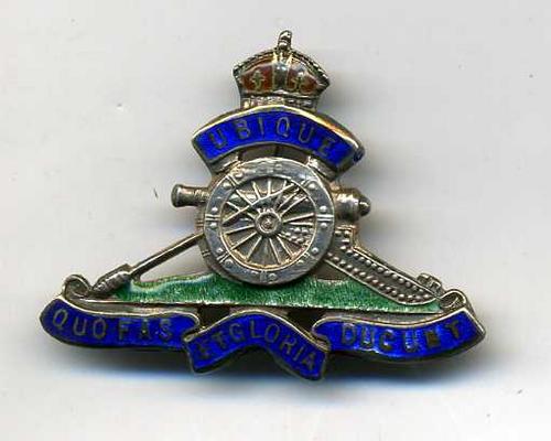 WW2 SWEETHEART ROYAL CANADIAN ARTILLERY ENAMEL STERLING