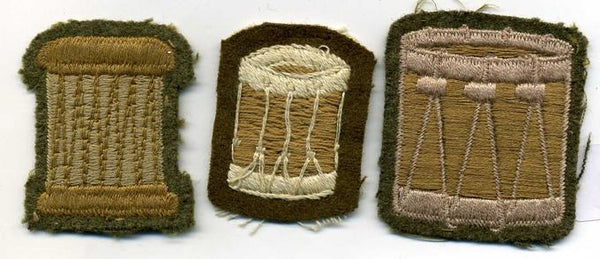 WW2 DRUMMER cloth Trade patch Lot of 3