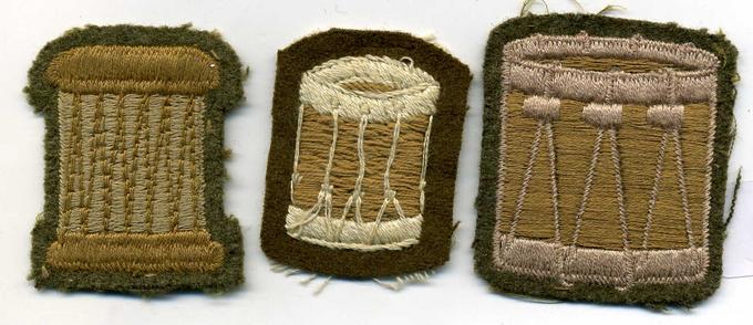 WW2 DRUMMER cloth Trade patch Lot of 3
