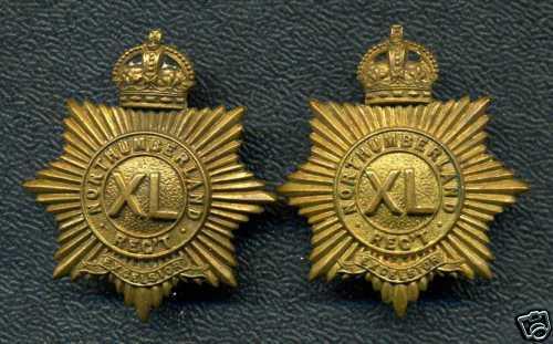 Pre WW1 40th Northumberland Regiment, Collar Badge Pair
