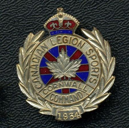 1934 CANADIAN LEGION SPORTS Cornwall Command Badge