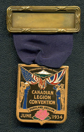 1934 Canadian Legion Convention Portland Oregon Medal