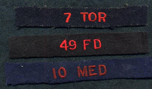 49FD 7TOR 10MED Canadian Artillery Cloth Shld Flashes