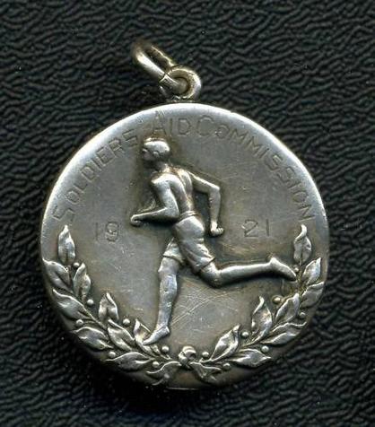 1921 SOLDIERS AID COMMISSION Sports Medal HARRIS Silver