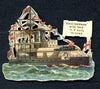 Circa 1880's HMS Collingwood Battleship Embossed Card