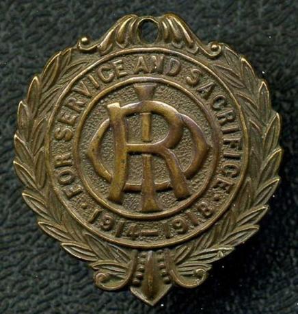 R I O For Service & Sacrifice 1914-1918 Medalion