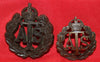 British Army: Plastic ATS Cap & Officers Collar Badge