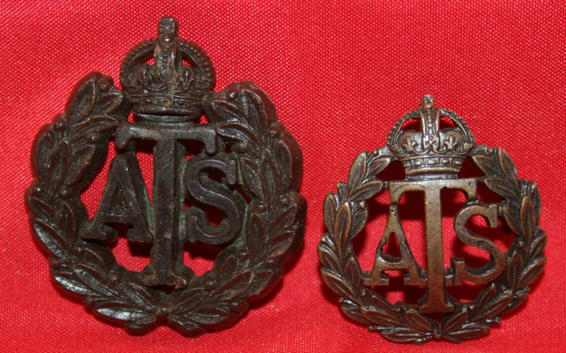 British Army: Plastic ATS Cap & Officers Collar Badge