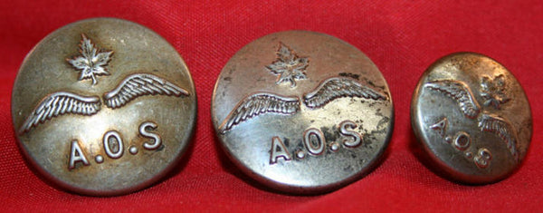 AOS Air Observation School Uniform Button lot of 3