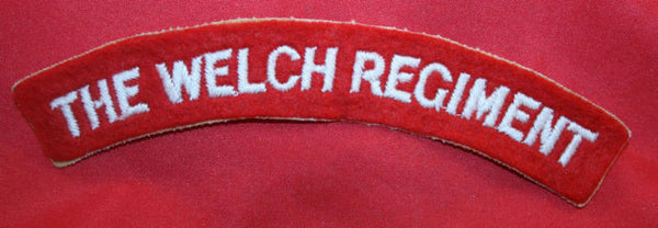 British: The Welch Regiment Cloth Shoulder Title Flash
