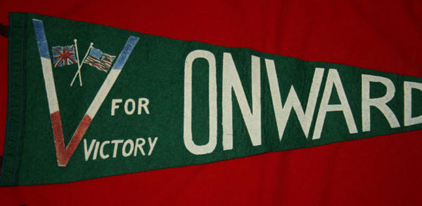 Souvenir Pennant V for Victory ONWARD UK and USA