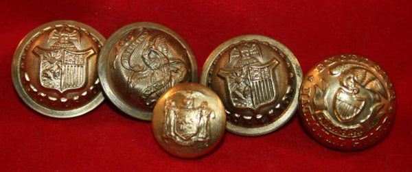 USA State Uniform Button Lot (Lot of 5)