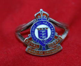 Royal Canadian Ordnance Corps Sterling Veterans Ring