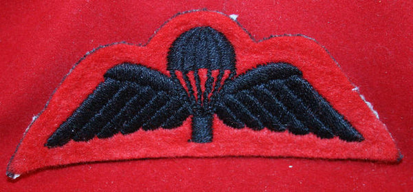 British Parachute Cloth Wing: Black wings on Red with Black Chute