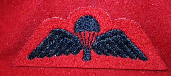 British Parachute Cloth Wing: Black wings on Red with Black Chute