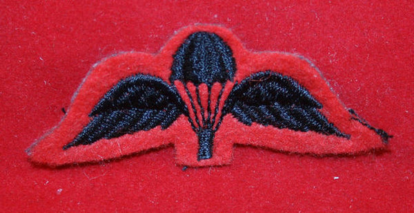 British Parachute Cloth Wing: Black wings on Red with Black Chute