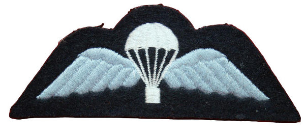 British Parachute Cloth Wing: Light Blue on Navy with White Chute RAF ISSUE