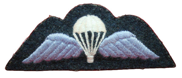 British Parachute Cloth Wing:Light Blue wings on blue with White Chute RAF ISSUE