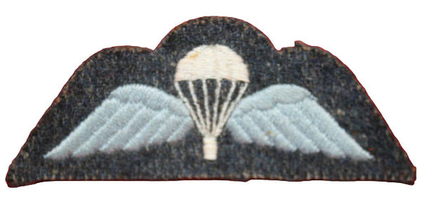 British Parachute Cloth Wing:Light Blue wings on blue with White Chute RAF ISSUE